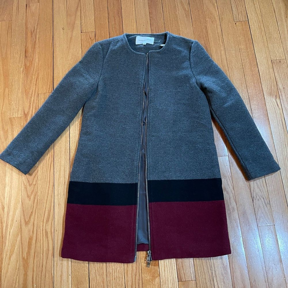 Cupcakes and Cashmere Ansell Womens Wool Blend Coat Size XS Gray Full Zip NWOT - Picture 9 of 12